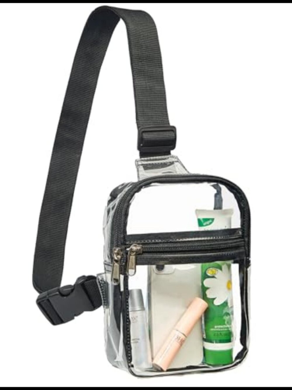 Clear Small Sling Bag Waterproof PVC Fanny Pack Adjustable Crossbody for Women